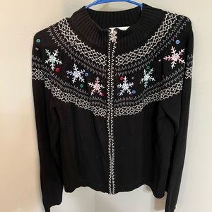 Christopher & Banks ladies snowflake sweater